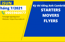 Kỳ thi chứng chỉ tiếng Anh Starters; Movers; Flyers vào tháng 7/2021 tại Quảng ngãi