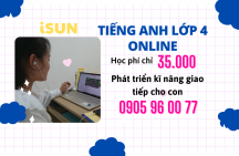 Khoá học online cho bé lớp 4 tại Quảng Ngãi