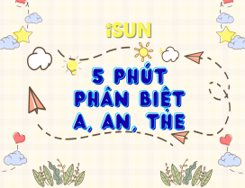 5 PHÚT PHÂN BIỆT A, AN, THE
